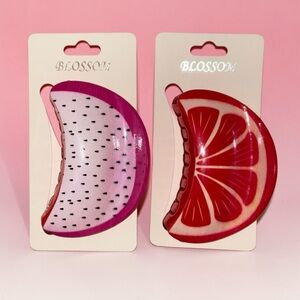 Dragon Fruit & Grapefruit Hair Clips (SET of 2)